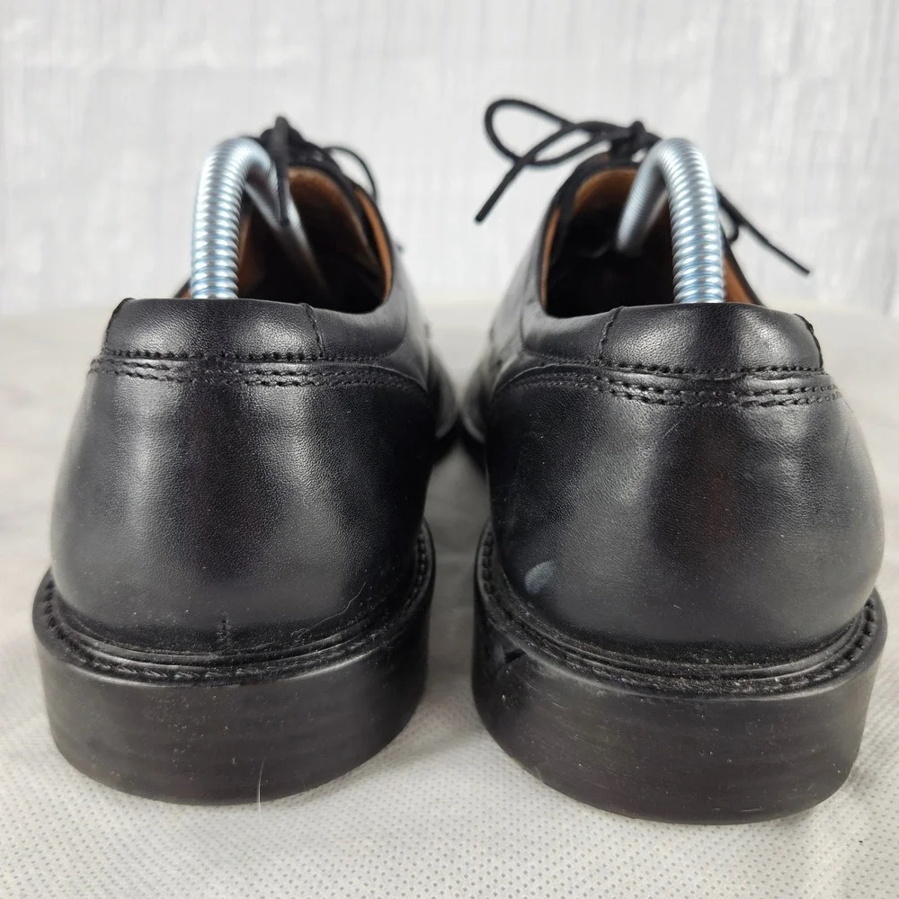 Johnston & Murphy Tabor Men's 9.5 Black Calfskin Leather Cap Toe Dress Shoes